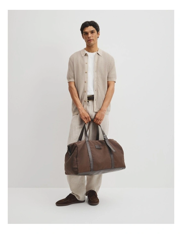 Australian Cotton Jacquard Knit Shirt in Stone image 4
