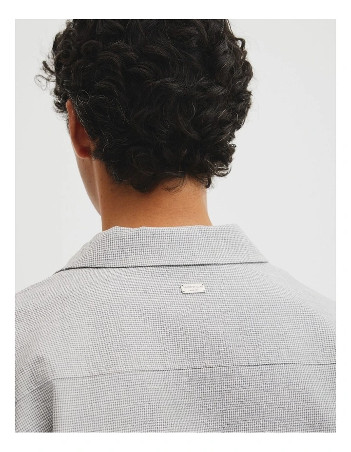 Cotton Linen Houndstooth Jacket in Grey Check image 4