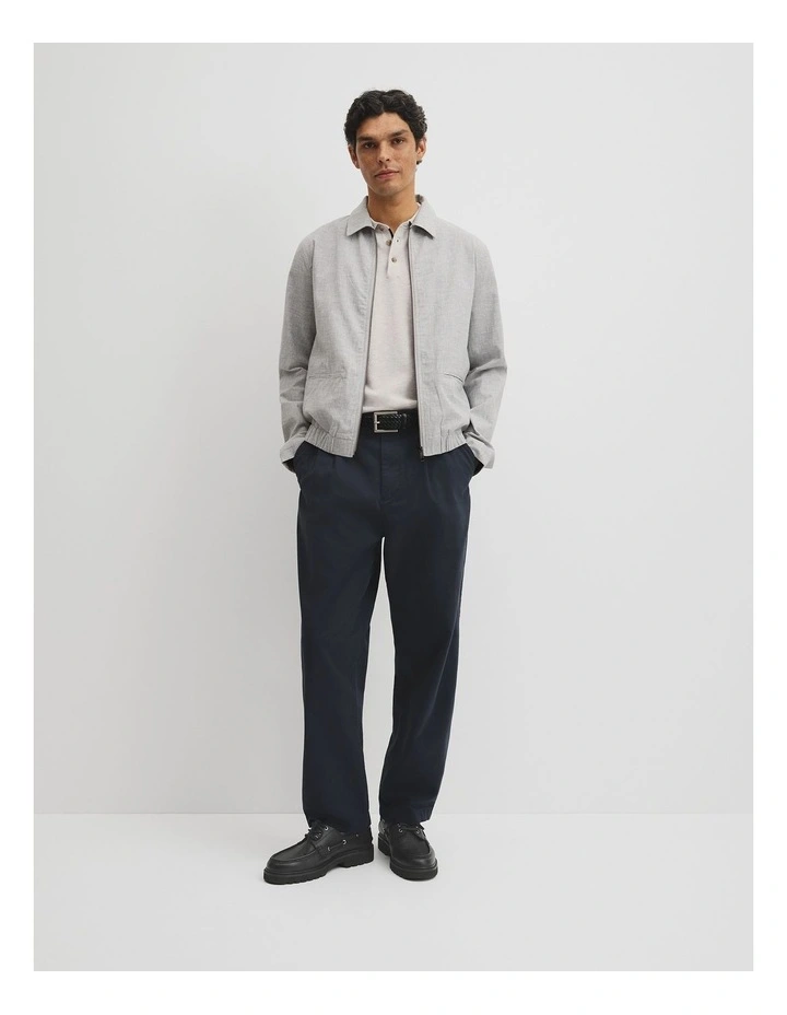 Cotton Linen Houndstooth Jacket in Grey Check image 5