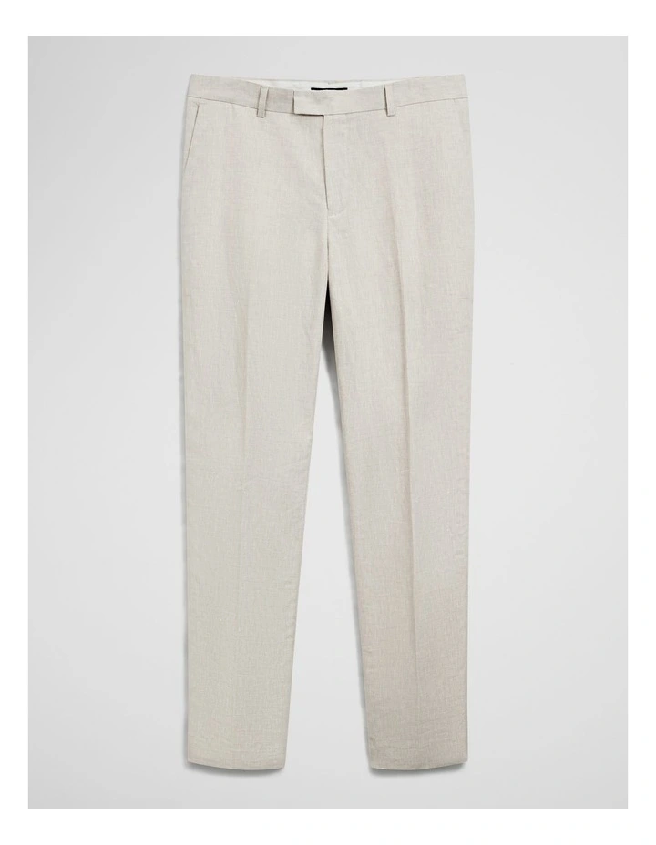Regular Fit Linen Tailored Pant in Stone image 2