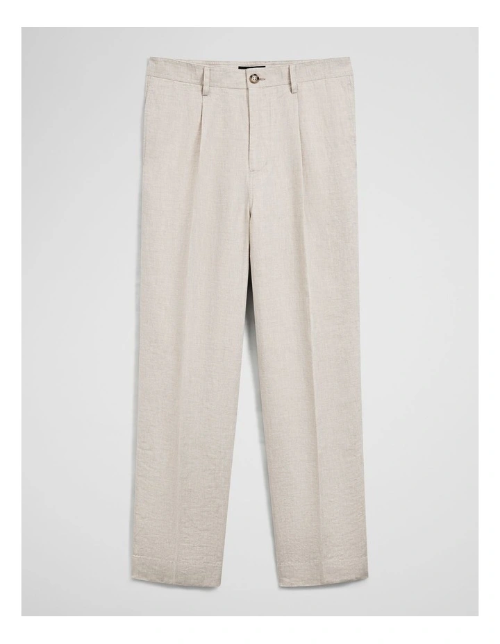 Linen Wide Leg Pant in Stone image 2