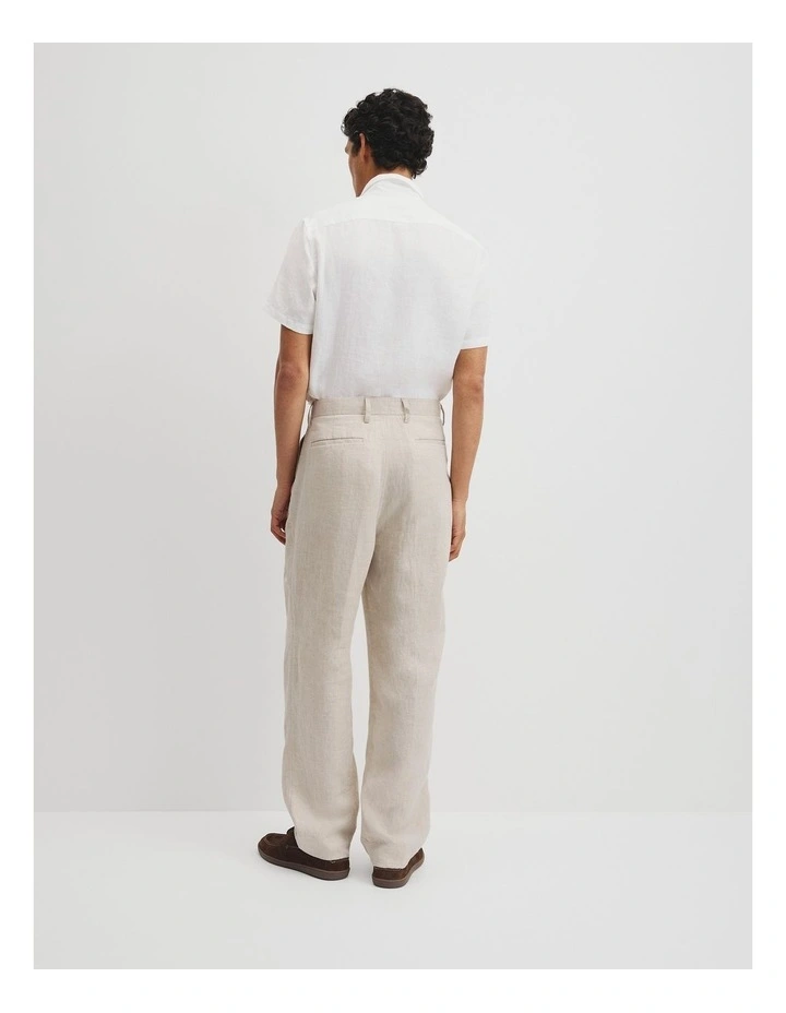 Linen Wide Leg Pant in Stone image 5