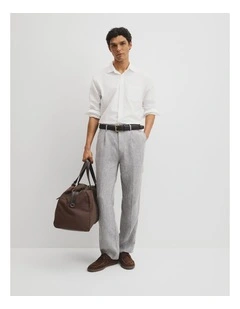 Linen Wide Leg Pant in Navy