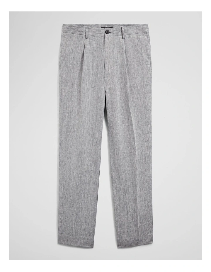 Linen Wide Leg Pant in Navy image 2