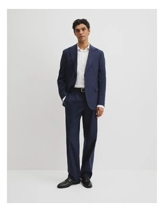 Regular Fit Pinstripe Tailored Pant in Navy