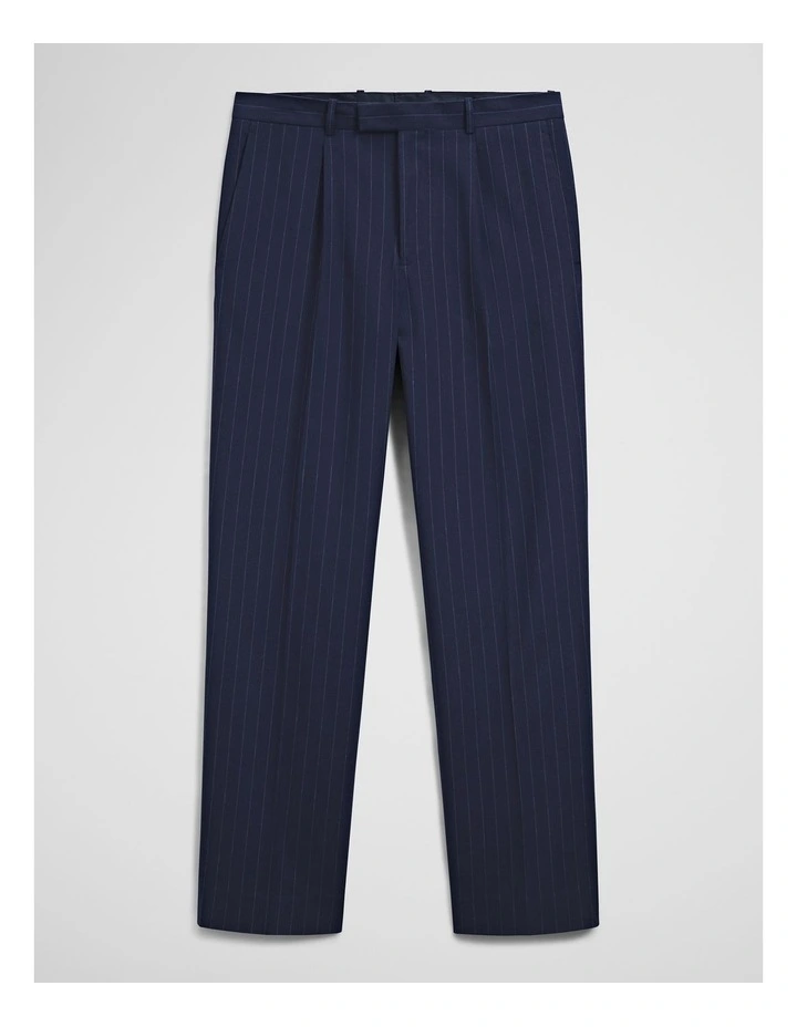 Regular Fit Pinstripe Tailored Pant in Navy image 3