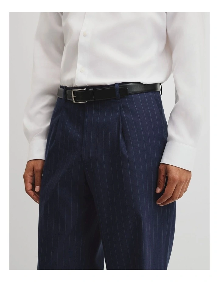 Regular Fit Pinstripe Tailored Pant in Navy image 4