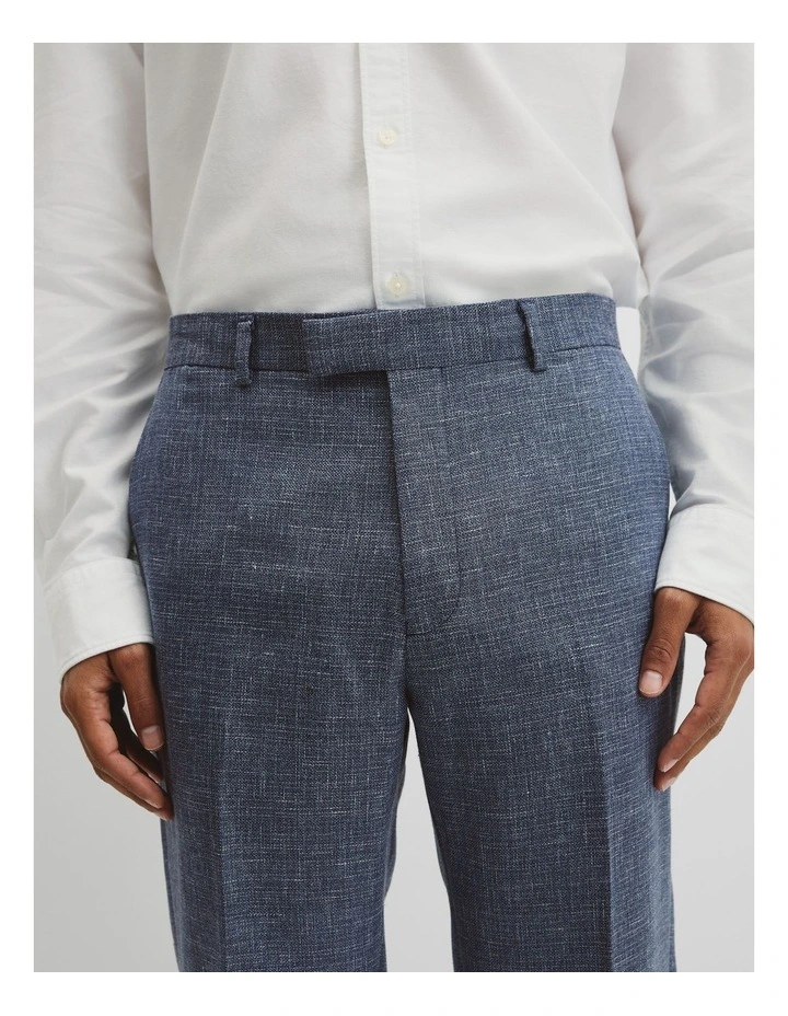 Regular Wool Houndstooth Pant in Navy image 4