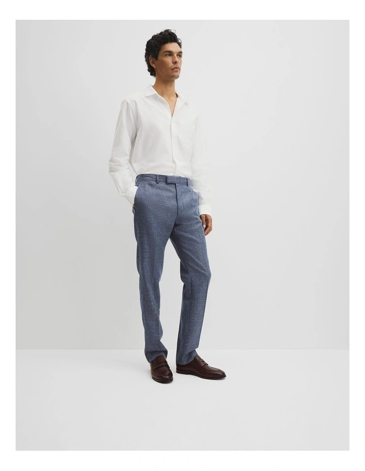 Regular Wool Houndstooth Pant in Navy image 5
