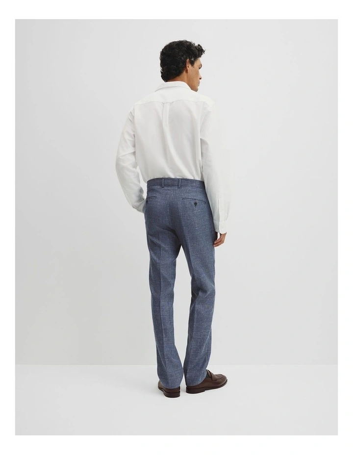 Regular Wool Houndstooth Pant in Navy image 6