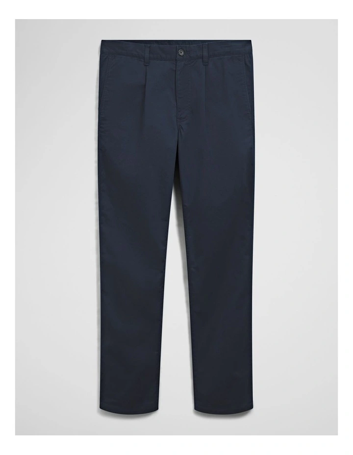 Australian Cotton Pleated Chino in True Navy image 2