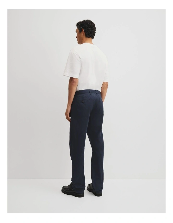 Australian Cotton Pleated Chino in True Navy image 5
