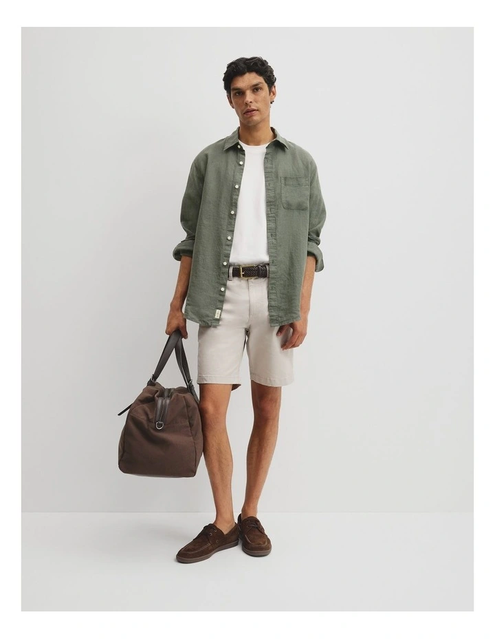 Regular Fit Linen Shirt in Eucalyptus image 4
