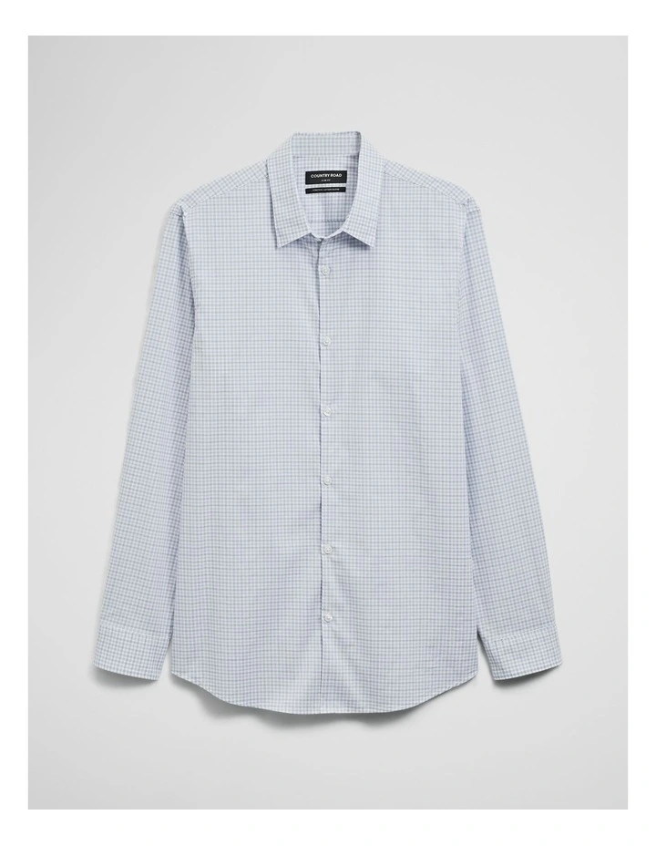 Slim Fit Cut & Sew Check Shirt in Pale Blue image 2
