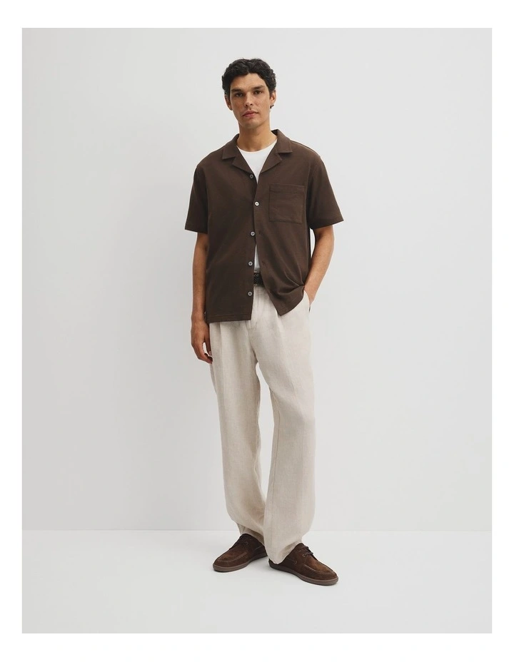 Textured Cuban Shirt in Chocolate image 4