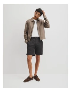 Australian Cotton Stretch Chino Short in Black