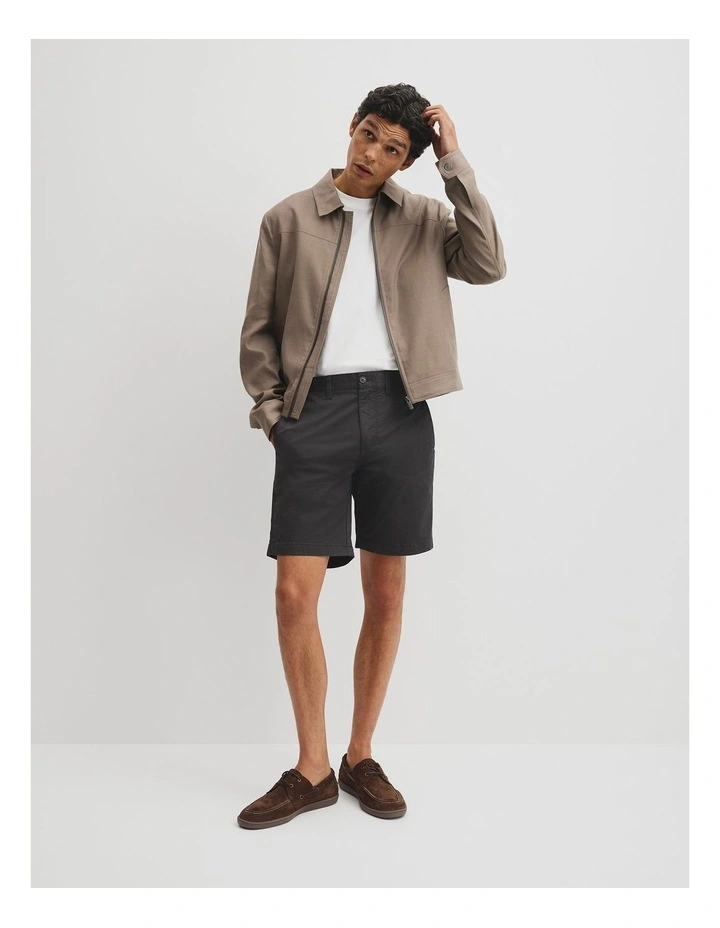 Australian Cotton Stretch Chino Short in Black image 1