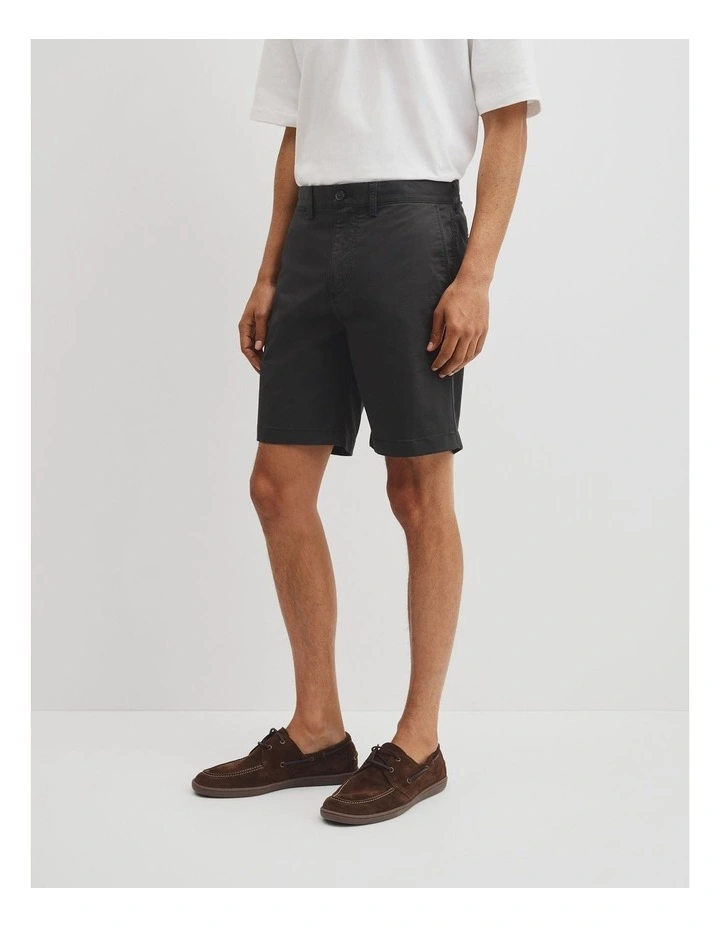 Australian Cotton Stretch Chino Short in Black image 4