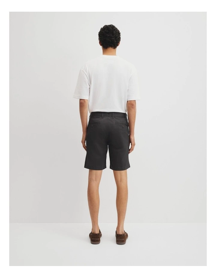 Australian Cotton Stretch Chino Short in Black image 5