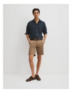 Australian Cotton Stretch Chino Short in Tan