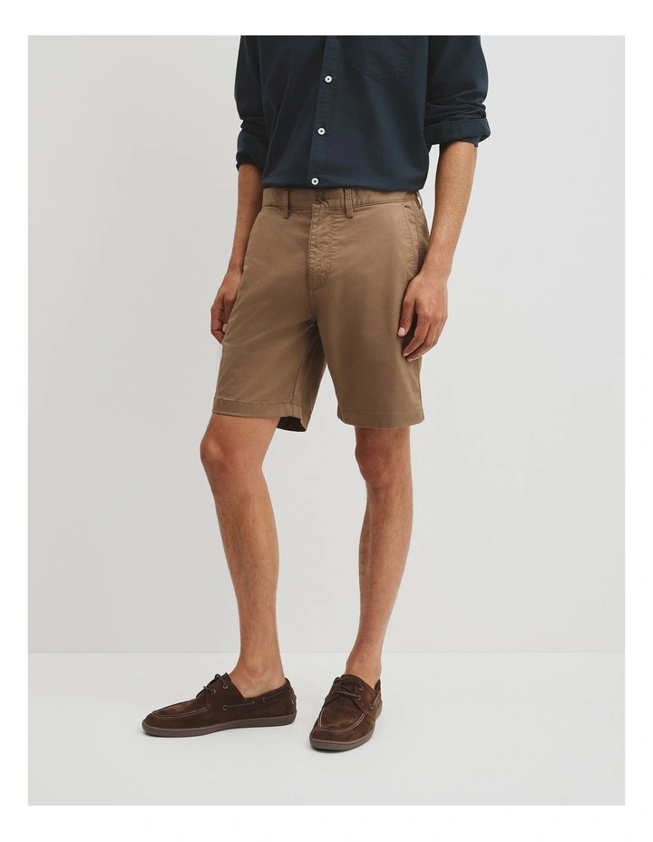 Australian Cotton Stretch Chino Short in Tan image 4