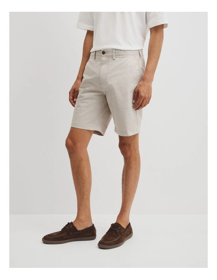Australian Cotton Stretch Chino Short in Pebble image 4