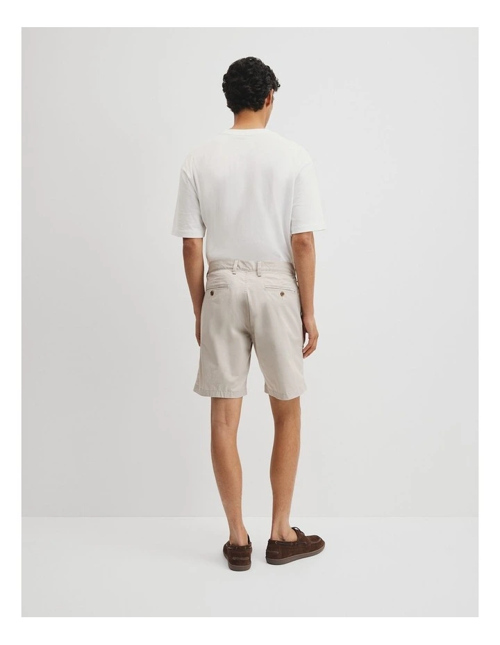 Australian Cotton Stretch Chino Short in Pebble image 5