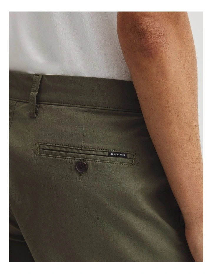 Australian Cotton Stretch Chino Short in Deep Khaki image 3