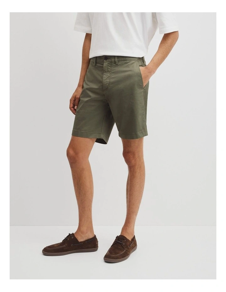 Australian Cotton Stretch Chino Short in Deep Khaki image 4
