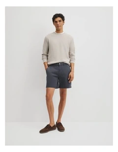 Garment Dyed Cotton Drill Short in Navy