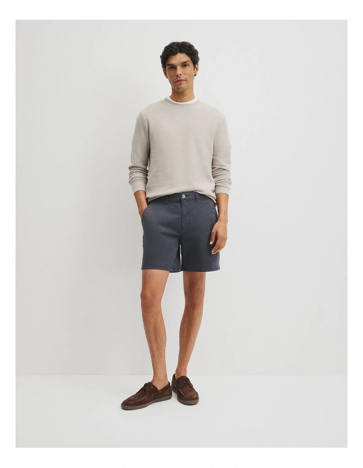 Garment Dyed Cotton Drill Short in Navy image 1