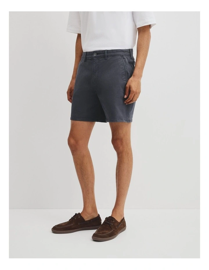 Garment Dyed Cotton Drill Short in Navy image 4
