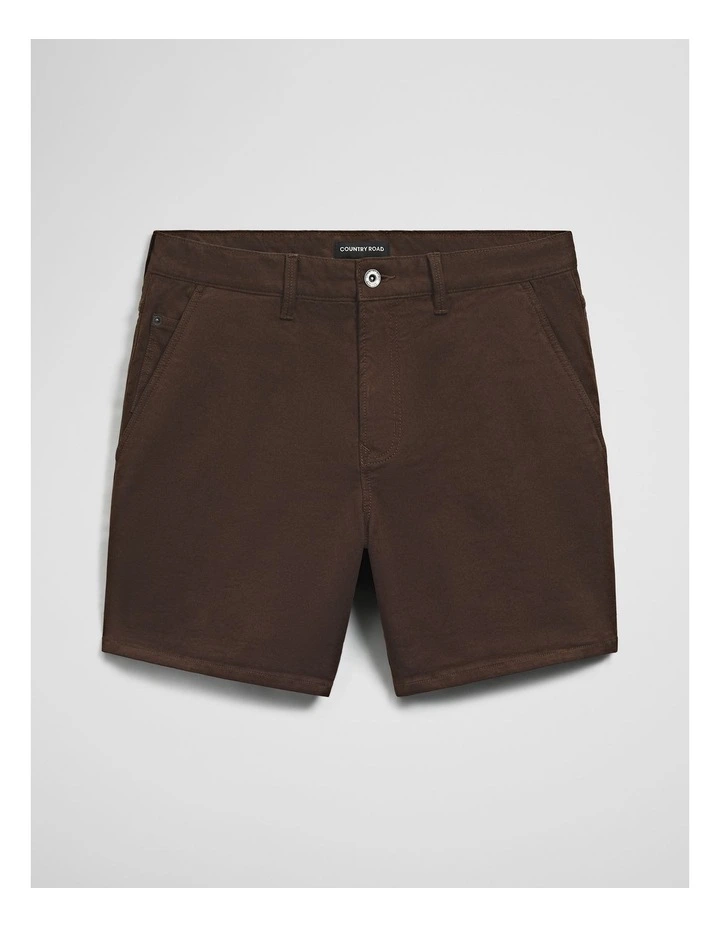 Garment Dyed Cotton Drill Short in Bark image 2