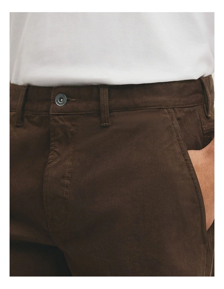 Garment Dyed Cotton Drill Short in Bark image 3