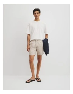 Cotton Drawcord Straight Short in Stone