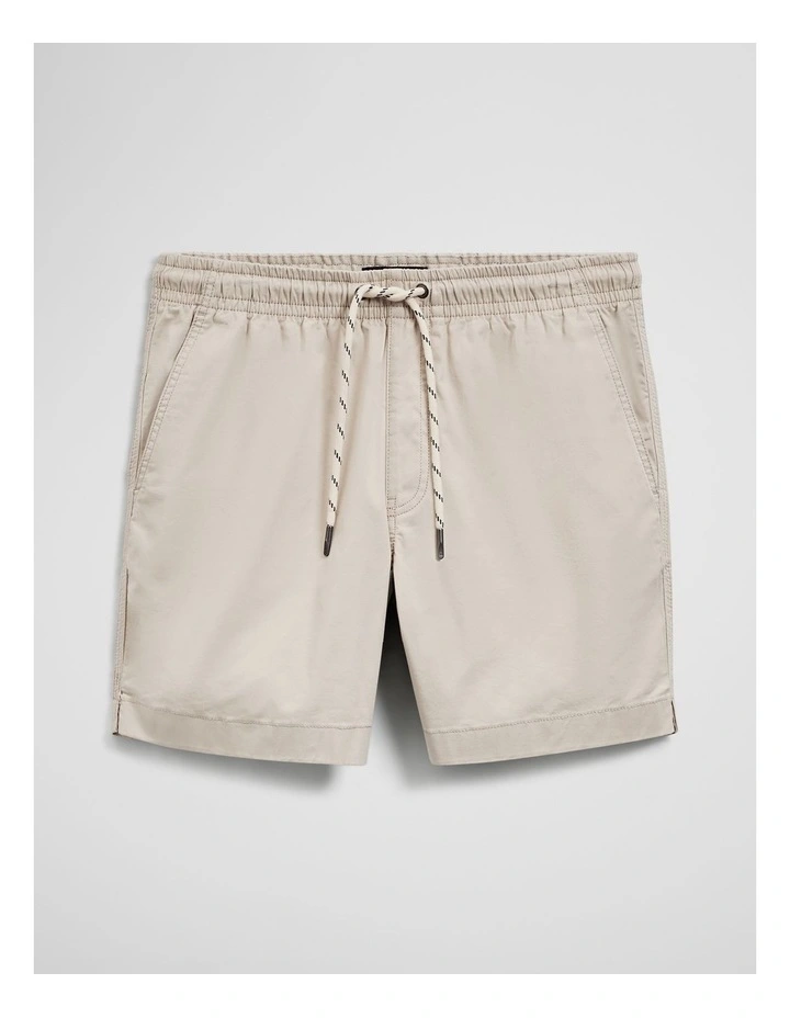 Cotton Drawcord Straight Short in Stone image 2