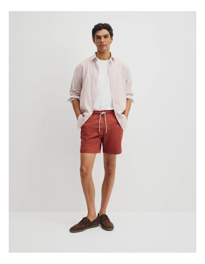 Cotton Drawcord Straight Short in Red Gum image 1