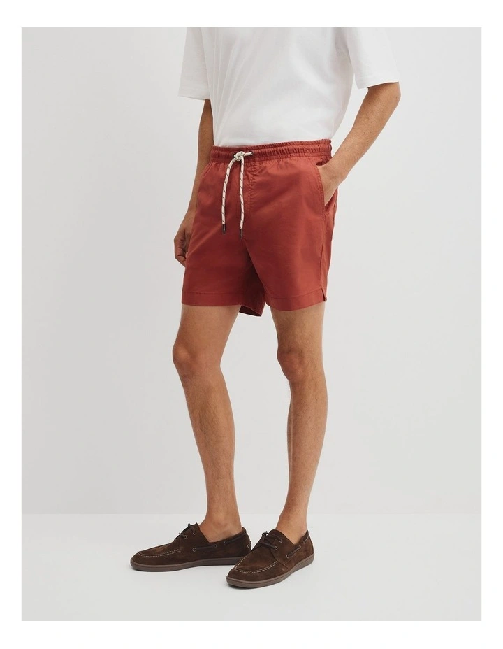 Cotton Drawcord Straight Short in Red Gum image 4