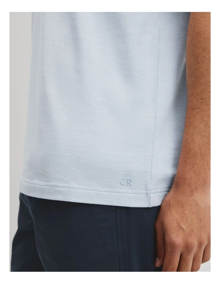 Short Sleeve Jacquard Polo in Light Blue image 3