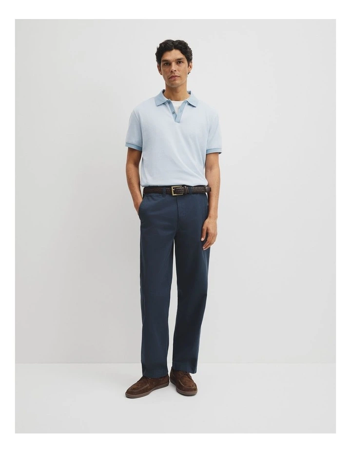 Short Sleeve Jacquard Polo in Light Blue image 4