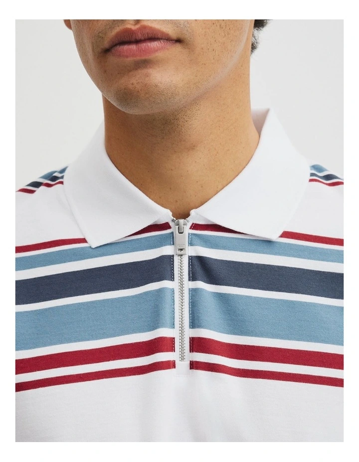 Multi Stripe Zip Polo in Multi Stripe image 3
