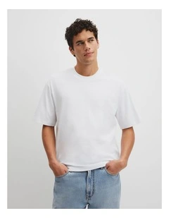 Australian Cotton Short Sleeve Heritage Boxy T-shirt in White