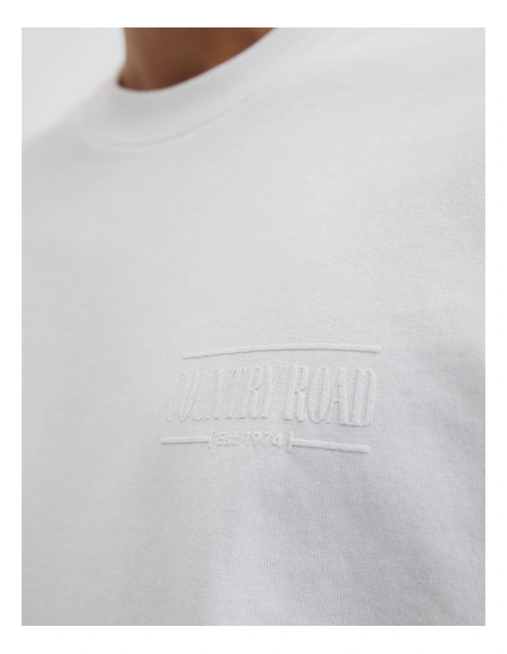 Australian Cotton Short Sleeve Heritage Boxy T-shirt in White image 3