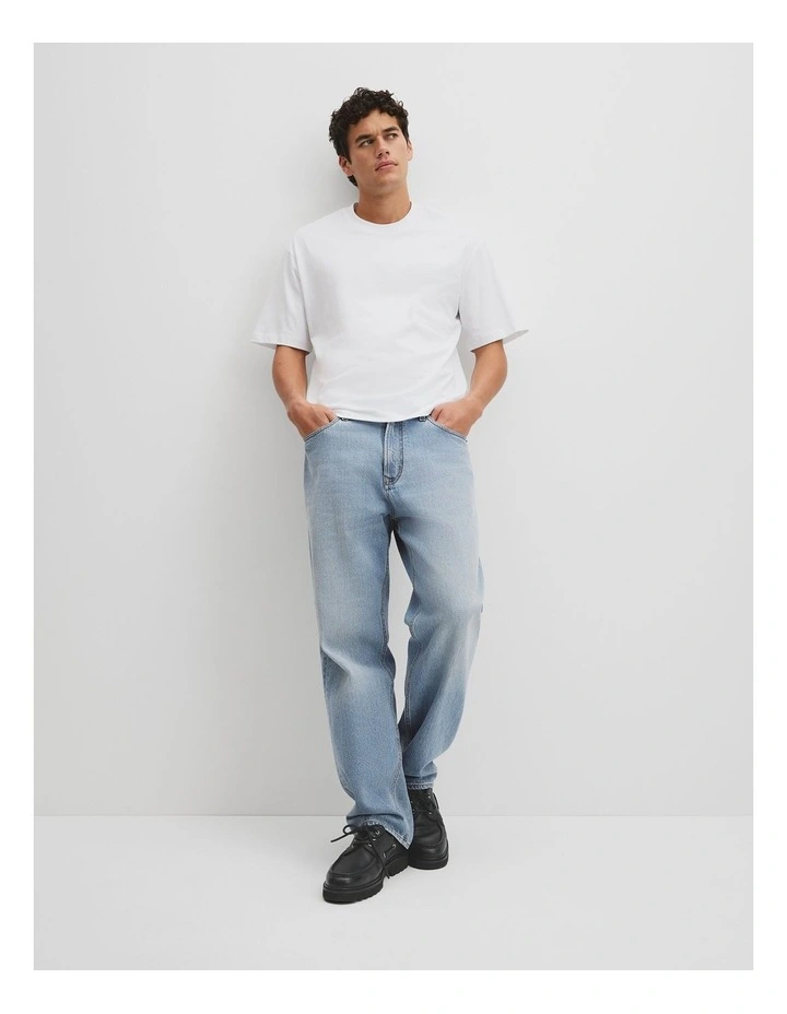 Australian Cotton Short Sleeve Heritage Boxy T-shirt in White image 4