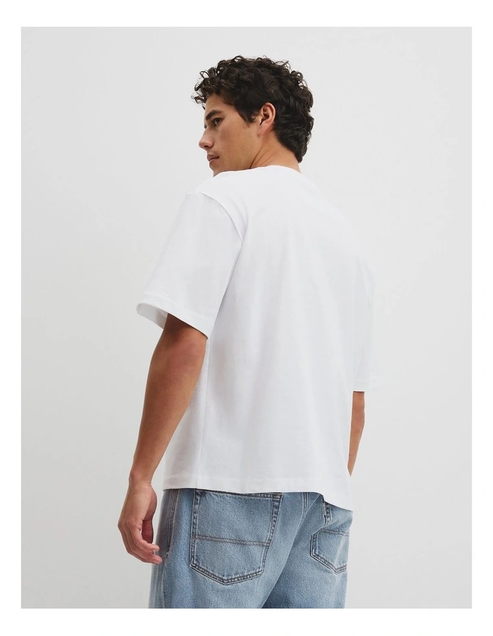 Australian Cotton Short Sleeve Heritage Boxy T-shirt in White image 5