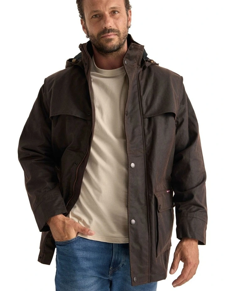 COM2232HWO Bushman Oilskin Coat in Heritage image 1