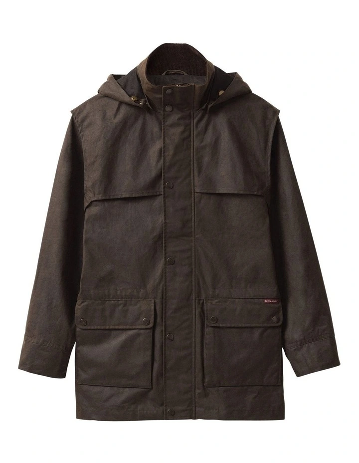 COM2232HWO Bushman Oilskin Coat in Heritage image 6