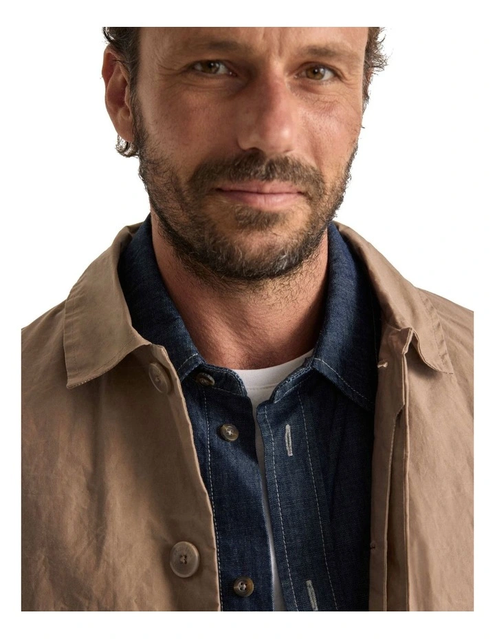 3Ctm00031 Lightweight Town & Country Coat in Desert image 4