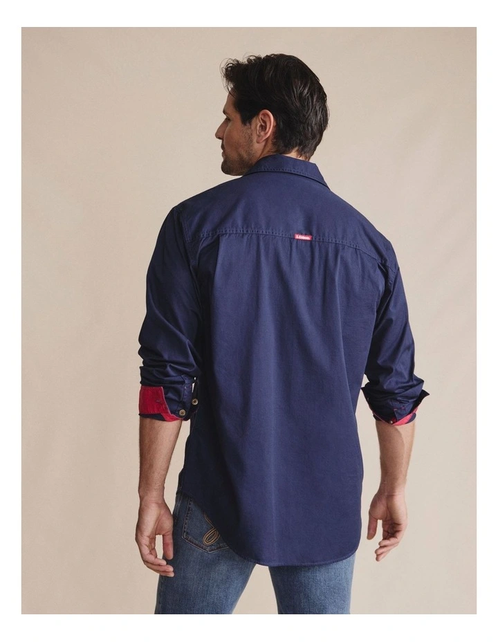 S.Kidman 1SHM00130 Armstrong Full Placket Work Shirt - Navy image 2