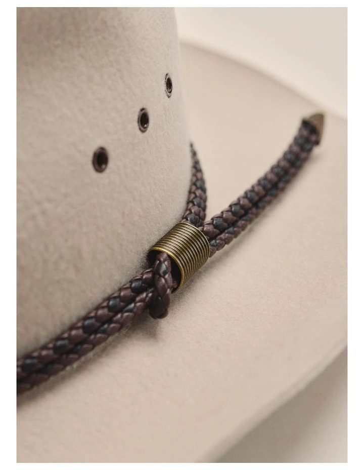 100% Merino Wool Drover Hat in Stone image 2